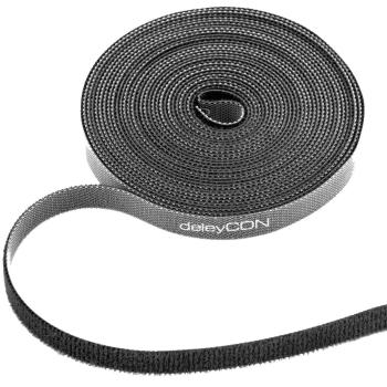 5m Klettband 10mm breit - schwarz
