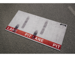 Speedy Rugs sim racing rug PIT red/grey B90